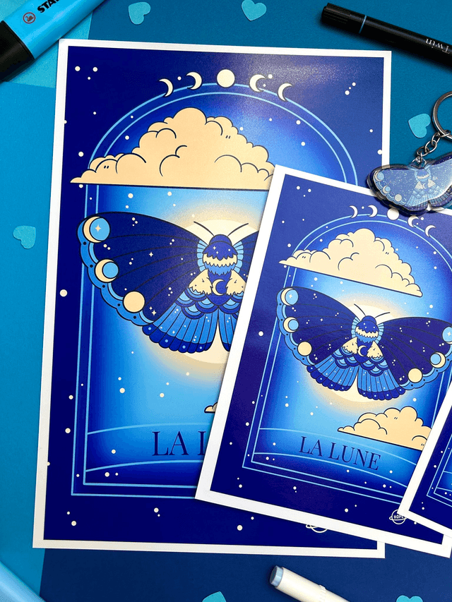 Affiche Carte de Tarot La Lune