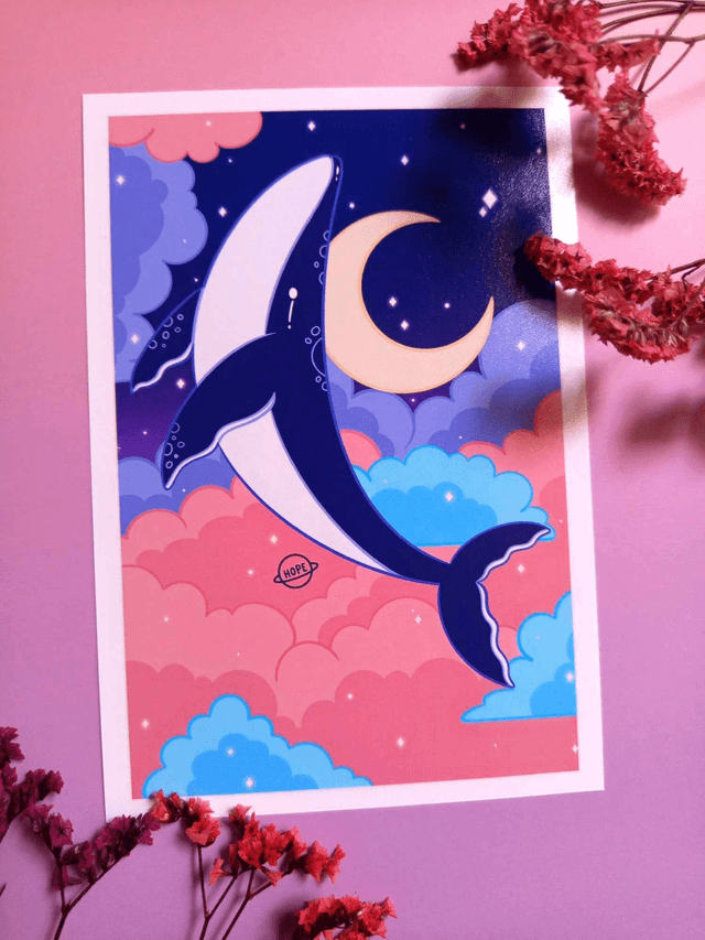 Affiche Illustration Baleine