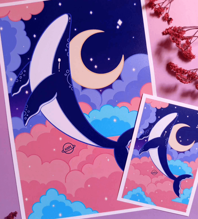 Affiche Illustration Baleine