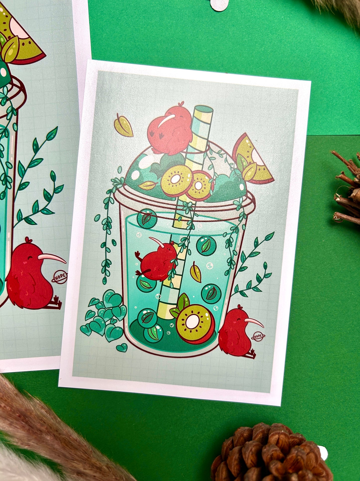 Affiche Bubble Tea Kiwi
