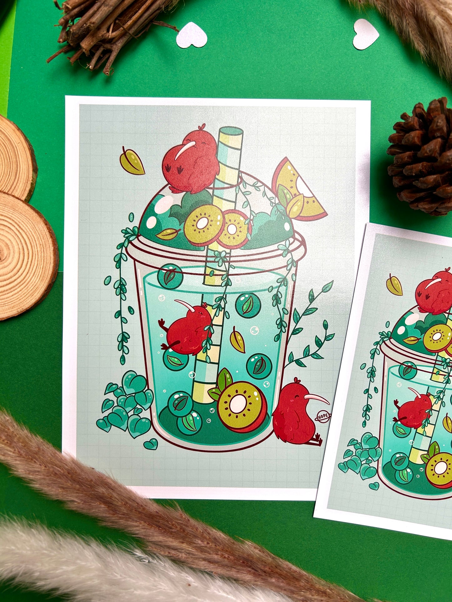 Affiche Bubble Tea Kiwi